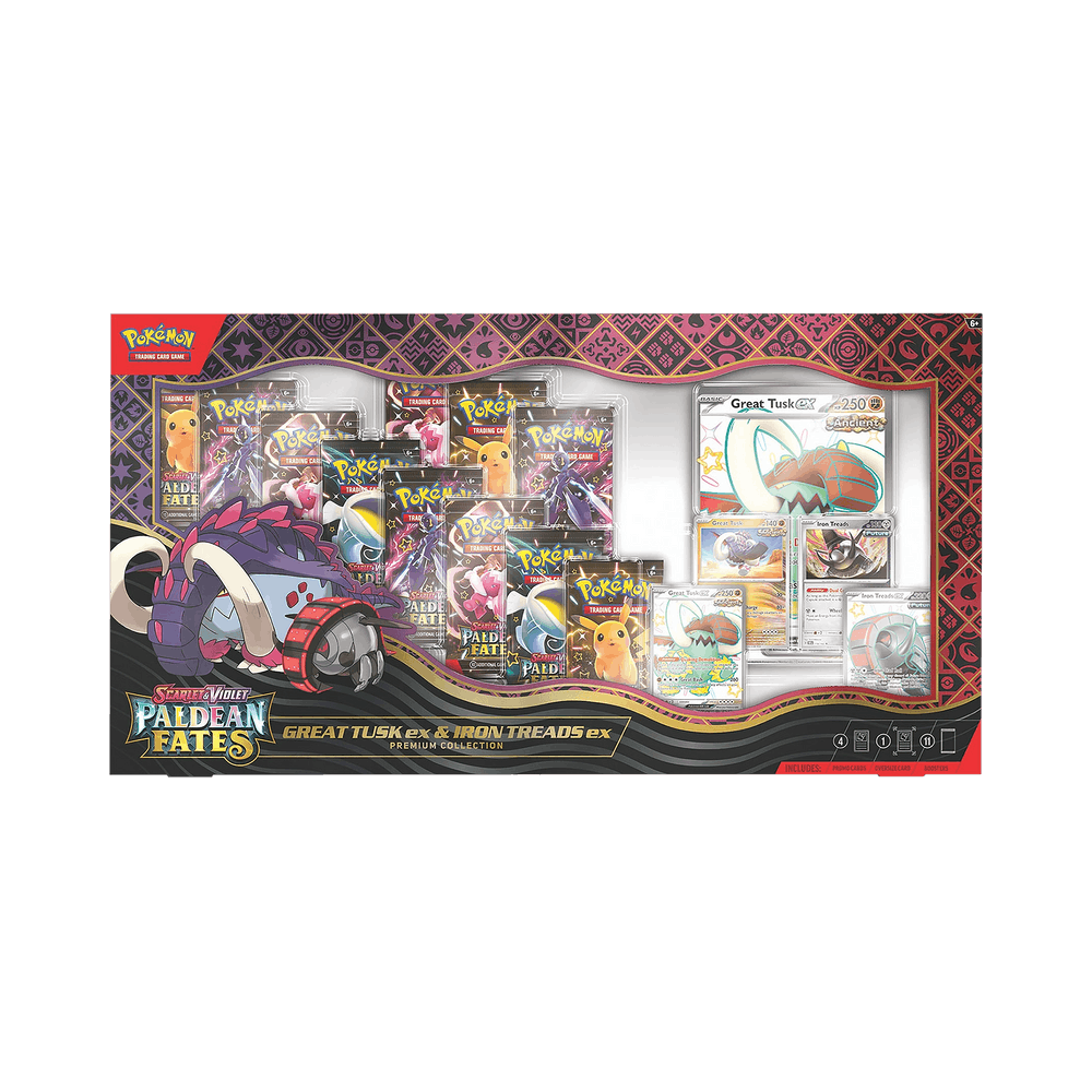 Paldean Fates Great Tusk ex & Iron Treads ex Premium Collection - English
