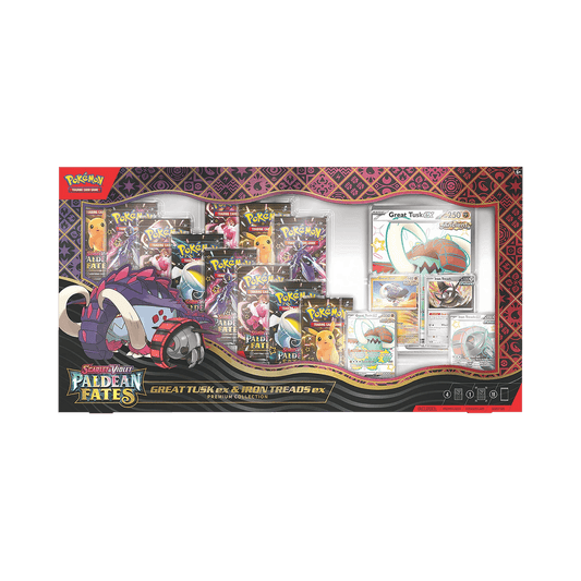 Paldean Fates Great Tusk ex & Iron Treads ex Premium Collection - English