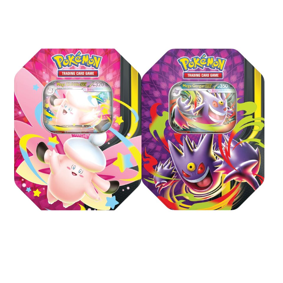 Mega Moonlit Tin Pair  (1 Gengar 1 Clefable)